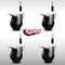 Service Caster 4'' SS Soft Rubber Swivel 7/8'' Expanding Stem Caster Set Total Lock Brake, 4PK SCC-SSEXTTL20S414-SRS-78-4 - alternate 2